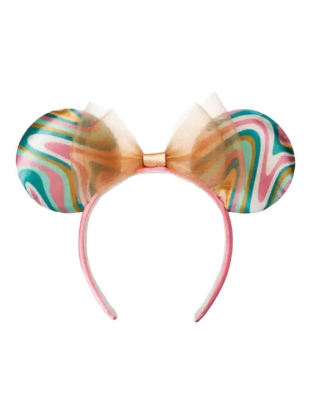 Disney Parks Green Pink Minnie Mouse Ear Headband